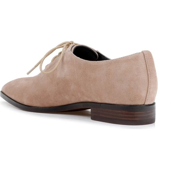 L'AGENCE Elise III Pointed Toe Oxford Flat Shoes Size 6.5 Cappuccino Suede NEW - Picture 5 of 16
